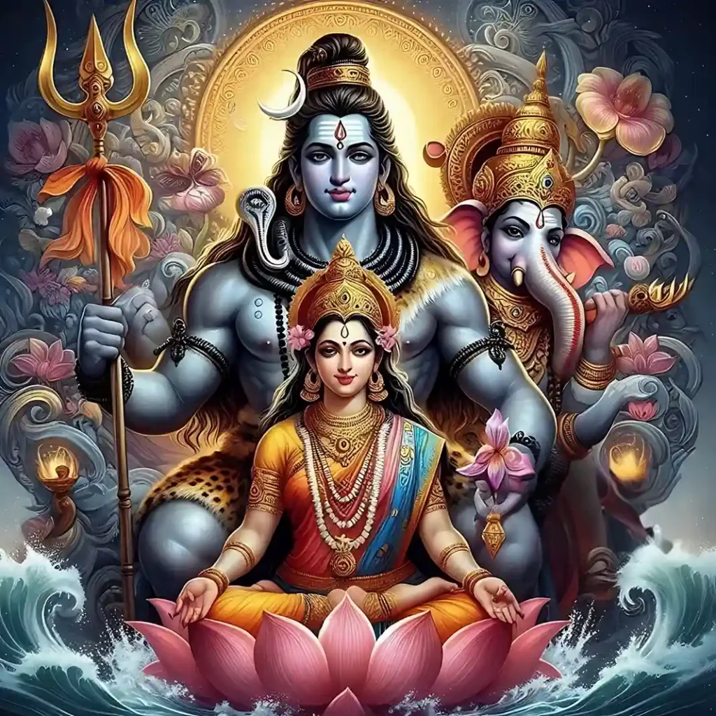 SHIVA PARVATI AND GANAPATI