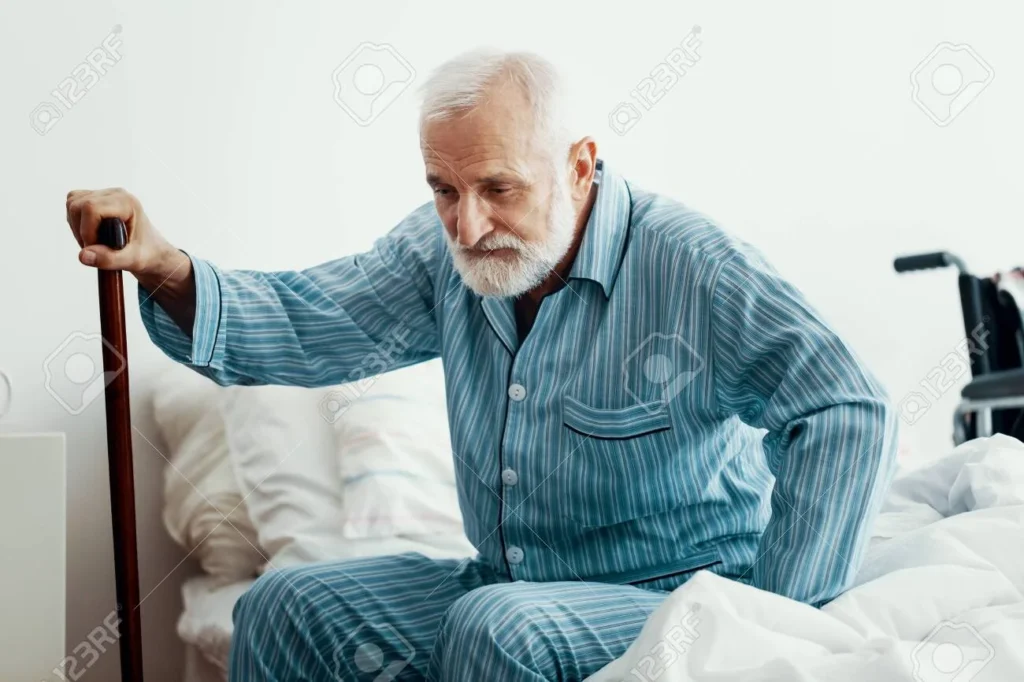 sick old man suffering