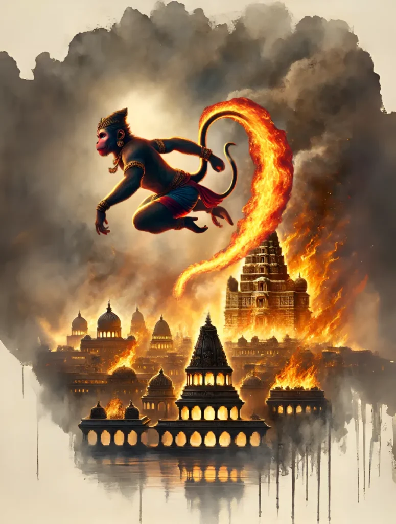 hanumanji burning lanka