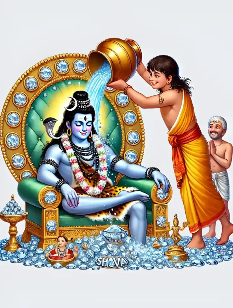 manas pooja lord shiva bathing in the waters of ganga